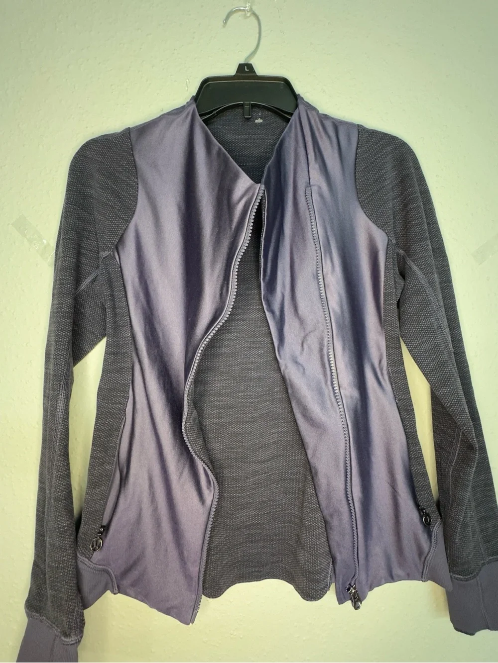 lululemon athletica Two-Tone Dark Purple Asymmetrical Zip Bomber Jacket